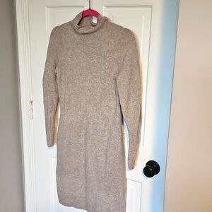 Express Mock neck Long Sleeve Midi Sweater Dress